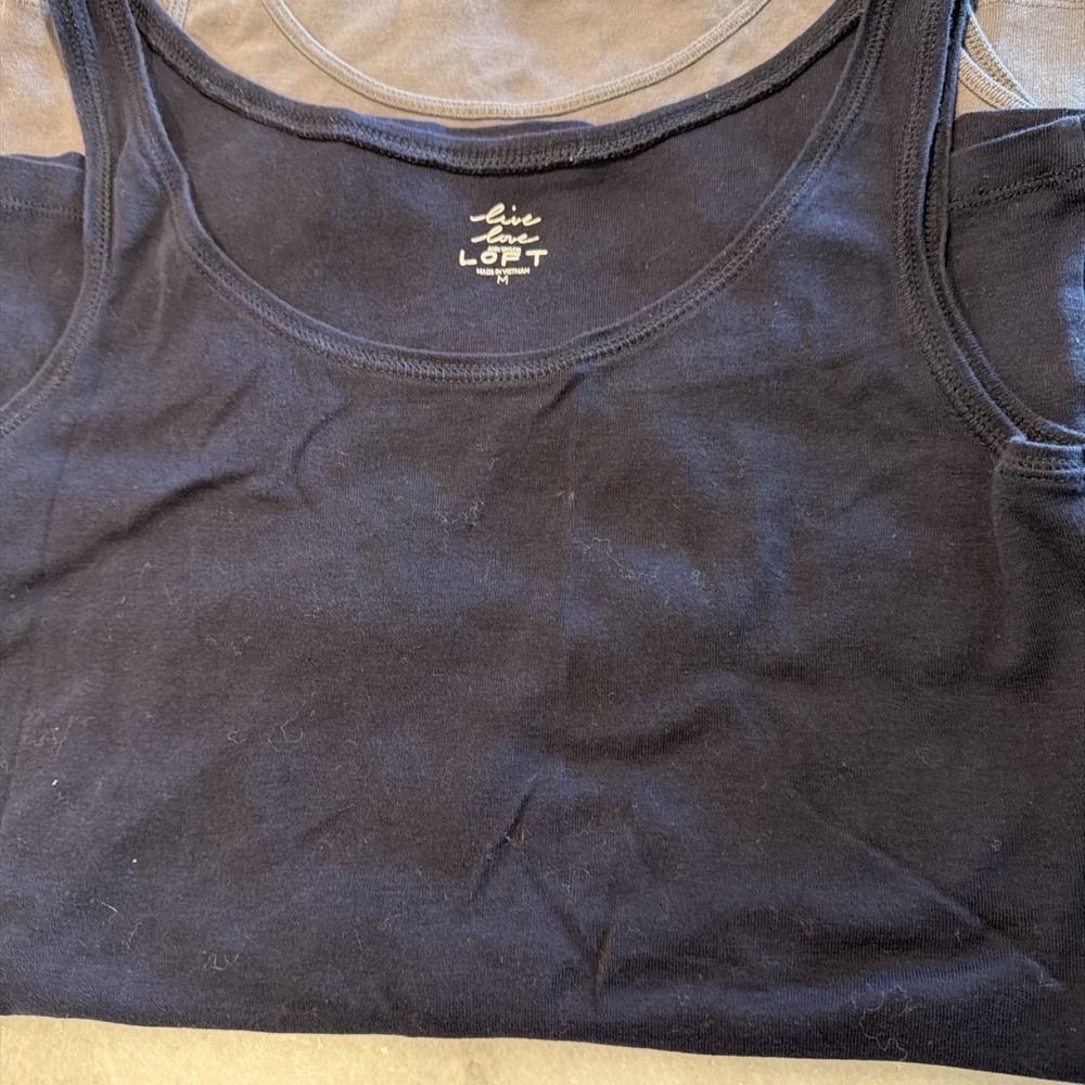 Set Of 7 Ann Taylor Loft Cotton Tanks Size M - Picture 2 of 10